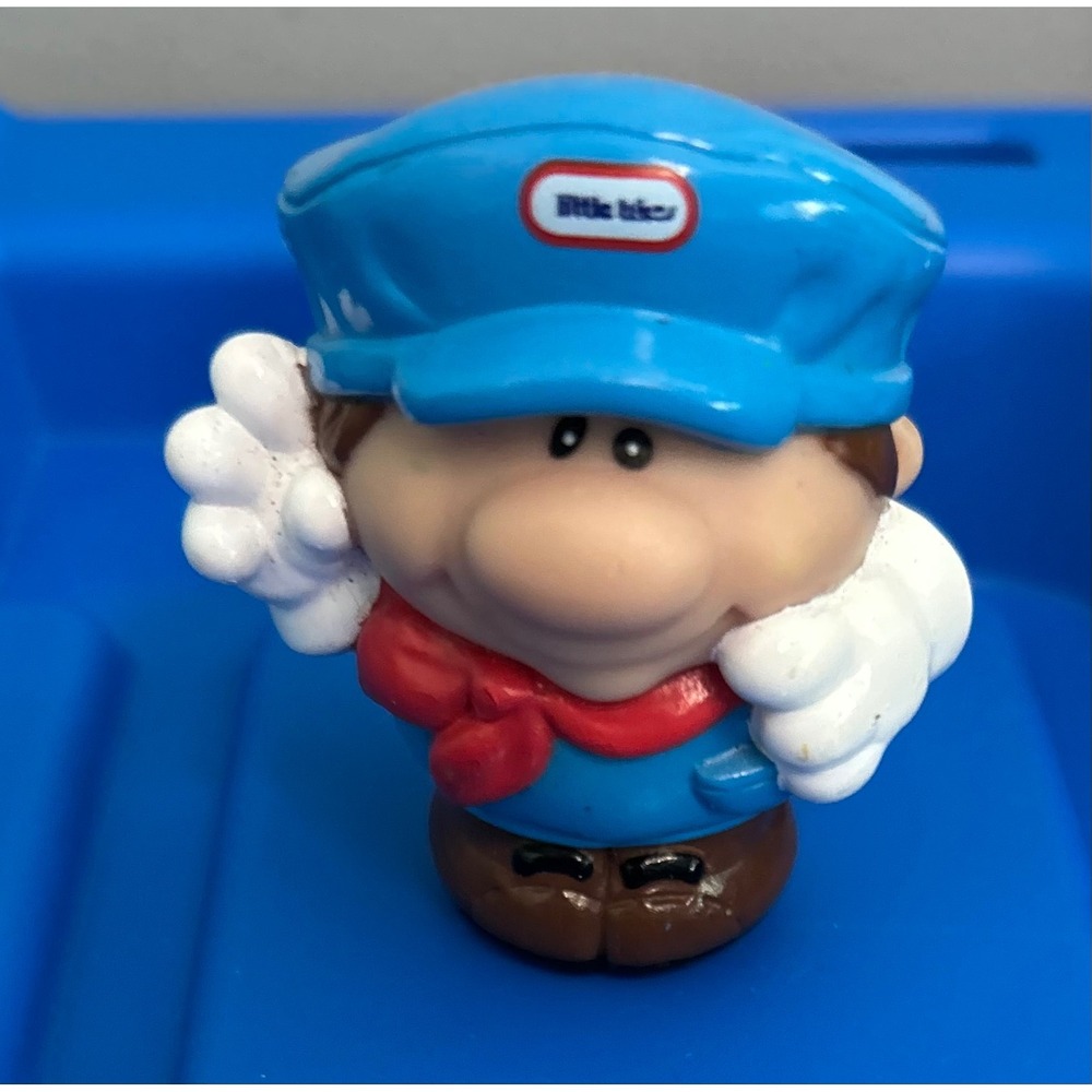 Little Tikes Vintage Train Engineer Conductor Figure Blue Uniform‎ Red Scarf Toy